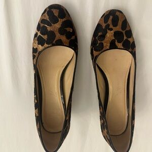 Leopard print block heels